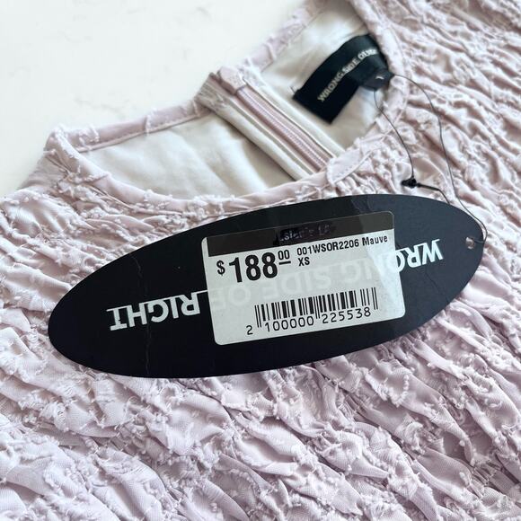 Wrong Side Of Right mauve smocked tiered modest 3/4 sleeve maxi dress XS - Picture 7 of 13